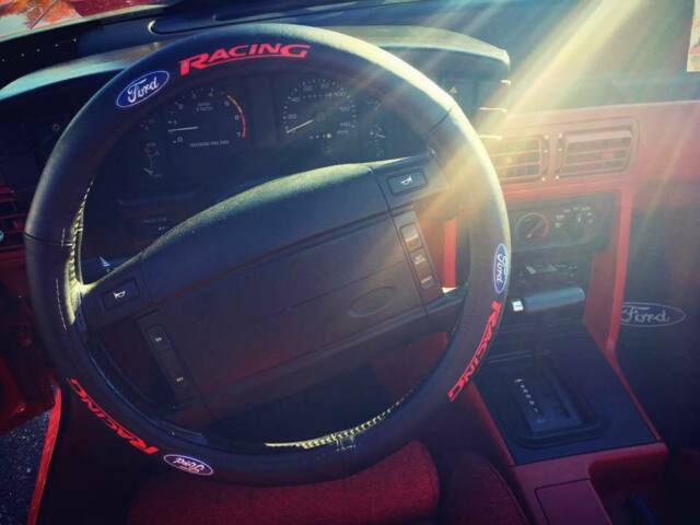 1990 Red Ford Mustang Convertible