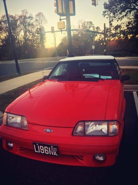 1990 Red Ford Mustang Convertible