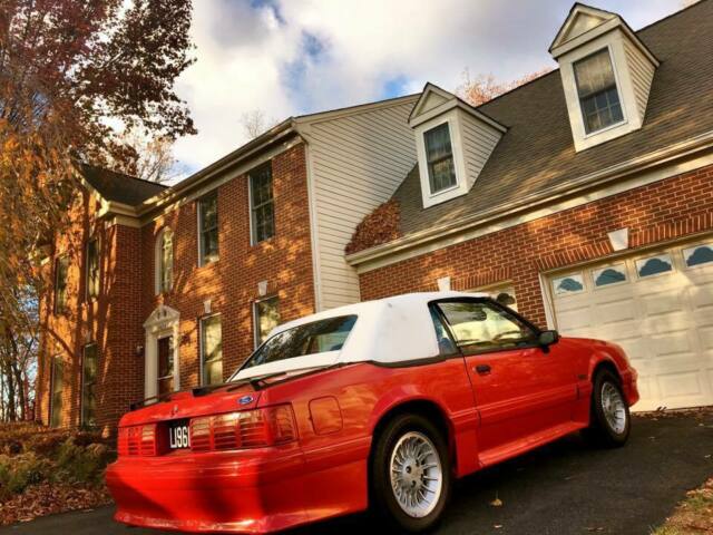 1990 Red Ford Mustang Convertible
