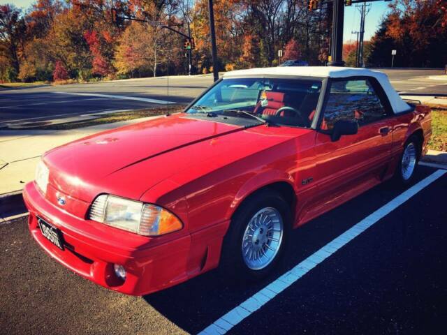 1990 Red Ford Mustang Convertible