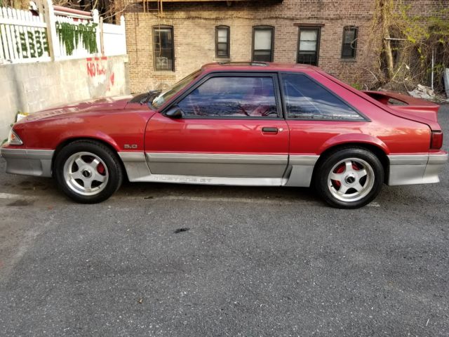 1990 Red Ford Mustang Hatchback