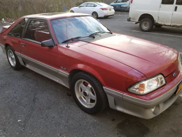 1990 Red Ford Mustang Hatchback