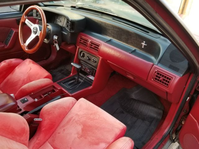 1990 Red Ford Mustang Hatchback