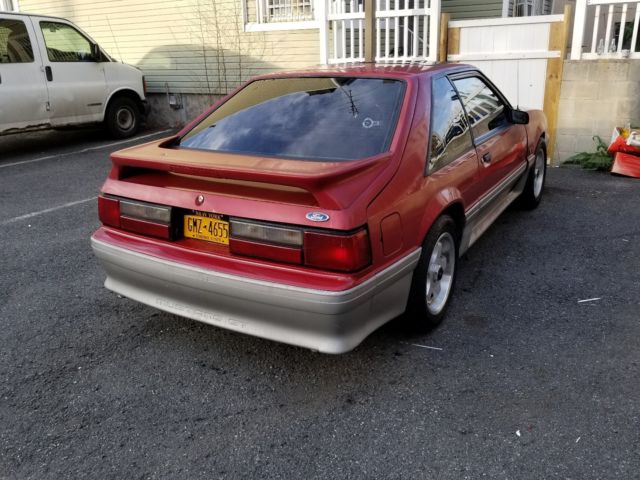 1990 Red Ford Mustang Hatchback