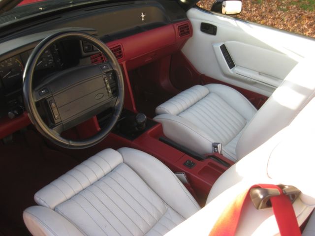1990 Red Ford Mustang Convertible
