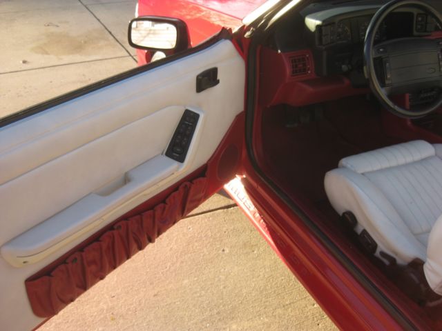 1990 Red Ford Mustang Convertible