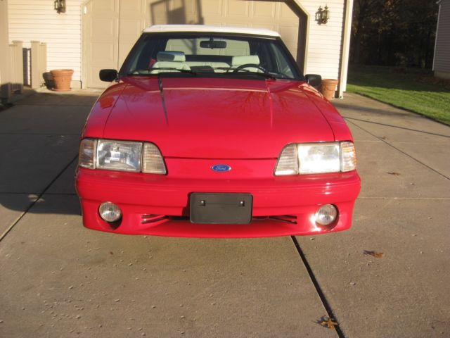 1990 Red Ford Mustang Convertible