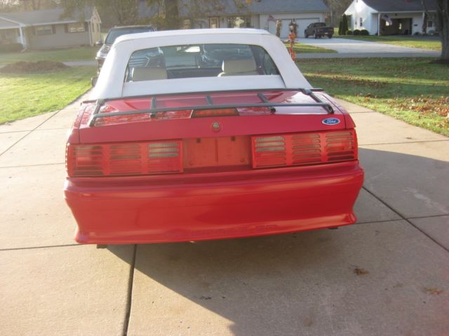 1990 Red Ford Mustang Convertible