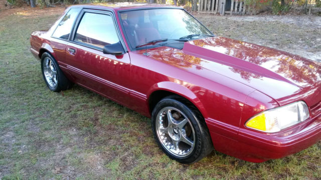 1990 Strawberry Ford Mustang 2 Door Hatchback