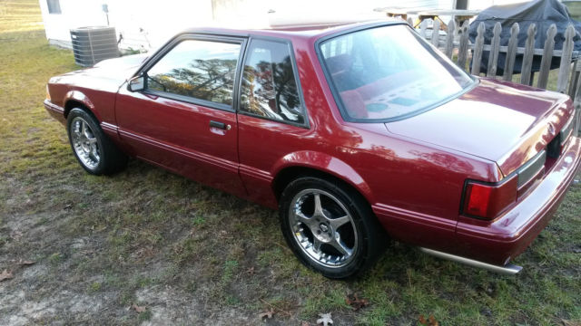 1990 Strawberry Ford Mustang 2 Door Hatchback