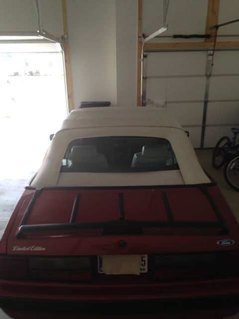 1990 Red Ford Mustang Convertible