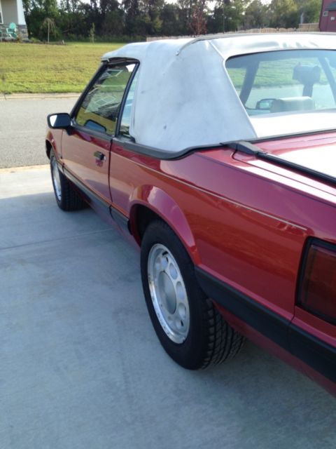 1990 Red Ford Mustang Convertible