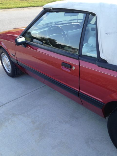 1990 Red Ford Mustang Convertible