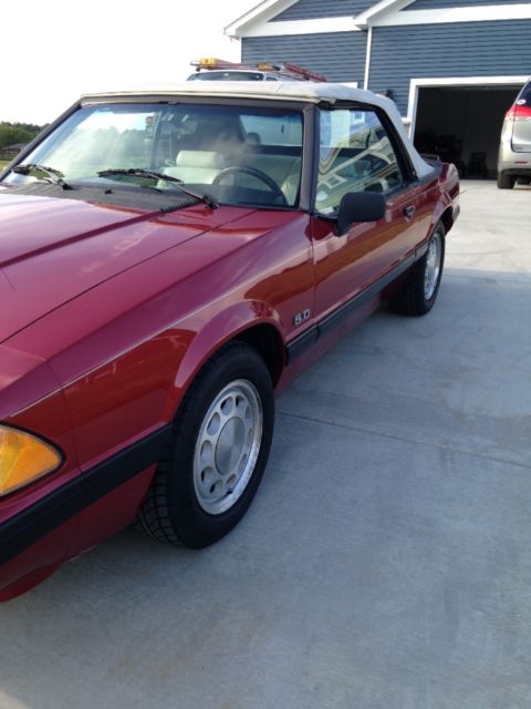 1990 Red Ford Mustang Convertible
