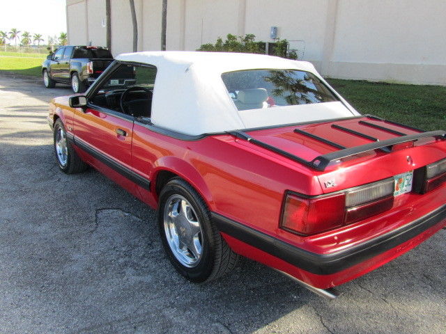 1990 Red Ford Mustang Convertible
