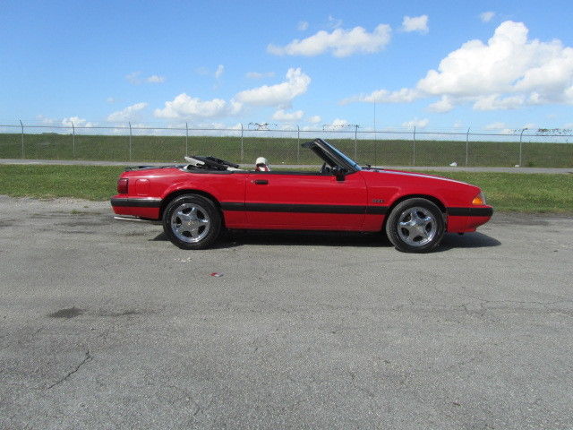 1990 Red Ford Mustang Convertible