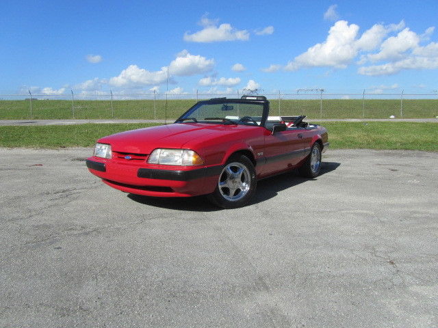 1990 Red Ford Mustang Convertible