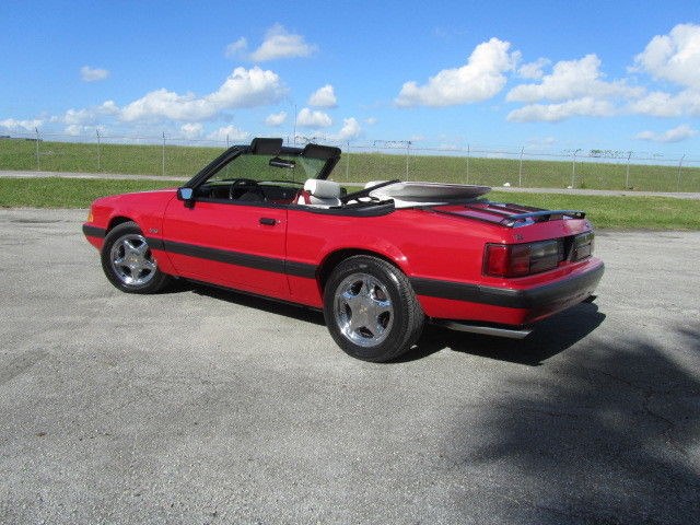 1990 Red Ford Mustang Convertible
