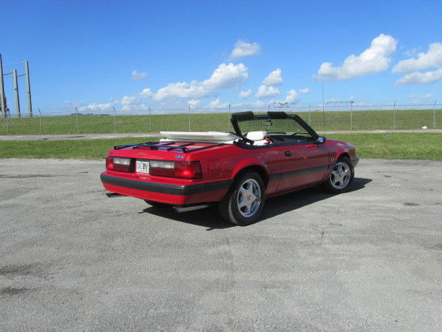 1990 Red Ford Mustang Convertible