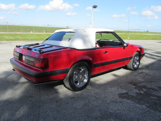 1990 Red Ford Mustang Convertible