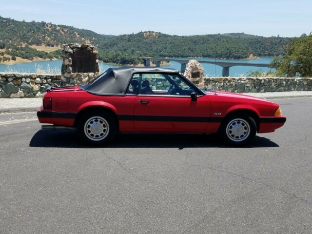 1990 Red Ford Mustang Convertible
