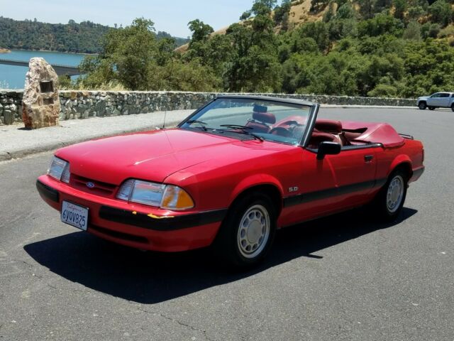 1990 Red Ford Mustang Convertible