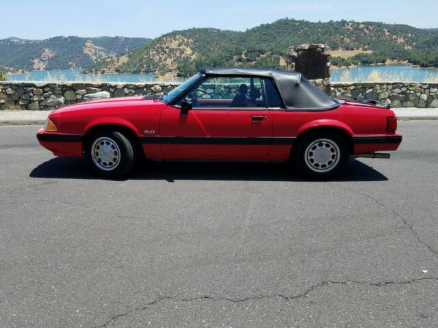 1990 Red Ford Mustang Convertible