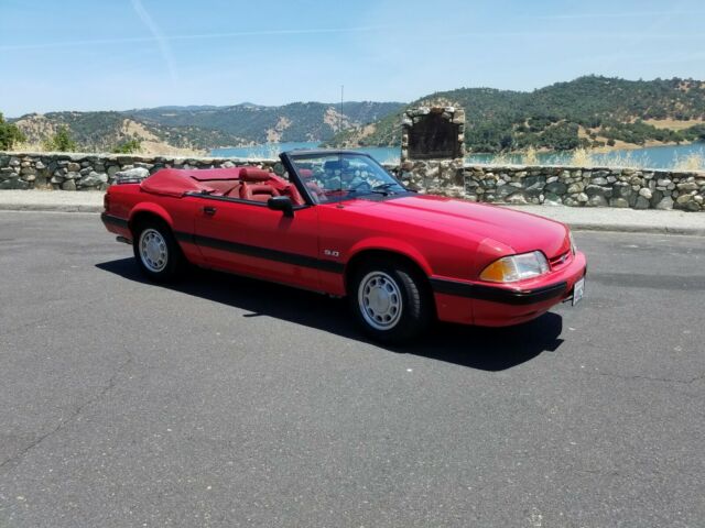 1990 Red Ford Mustang Convertible