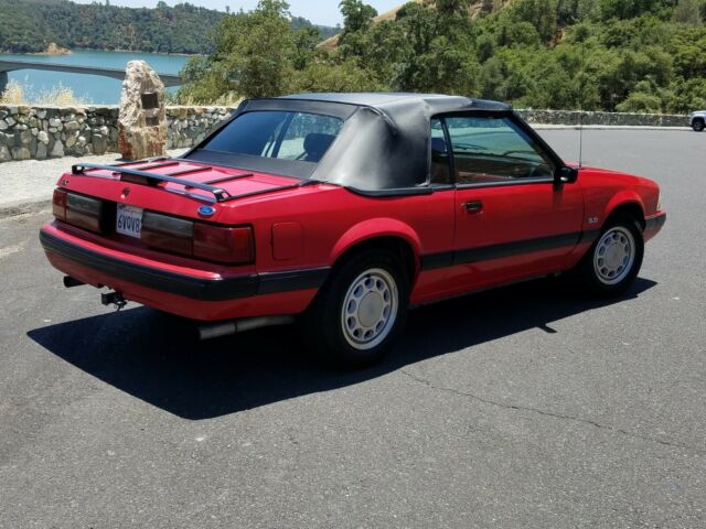 1990 Red Ford Mustang Convertible