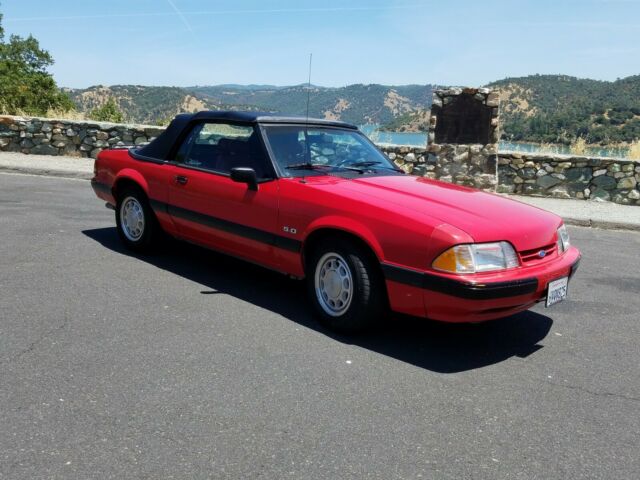 1990 Red Ford Mustang Convertible