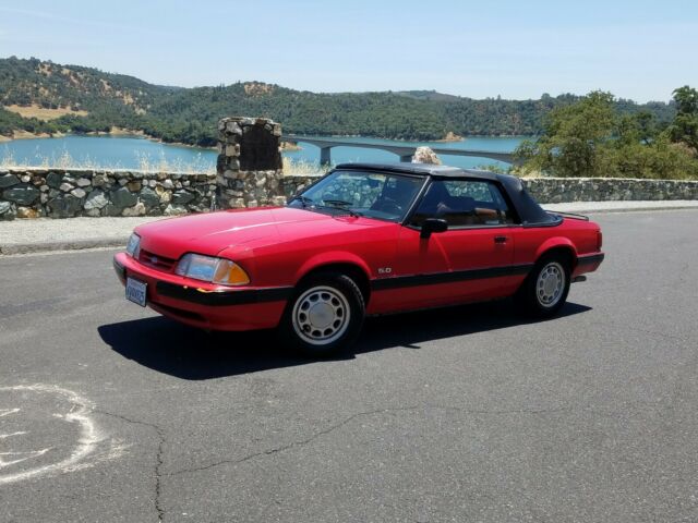 1990 Red Ford Mustang Convertible