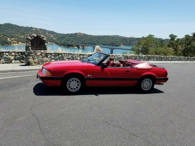 1990 Red Ford Mustang Convertible