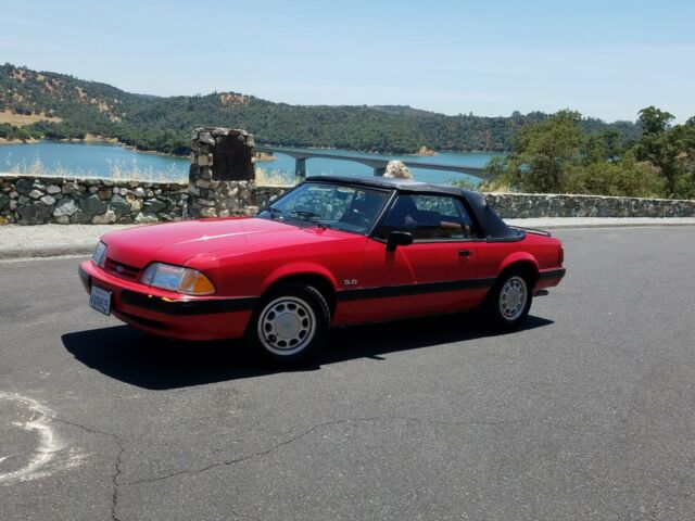 1990 Red Ford Mustang Convertible