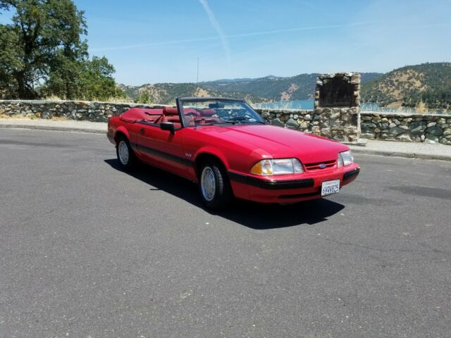 1990 Red Ford Mustang Convertible