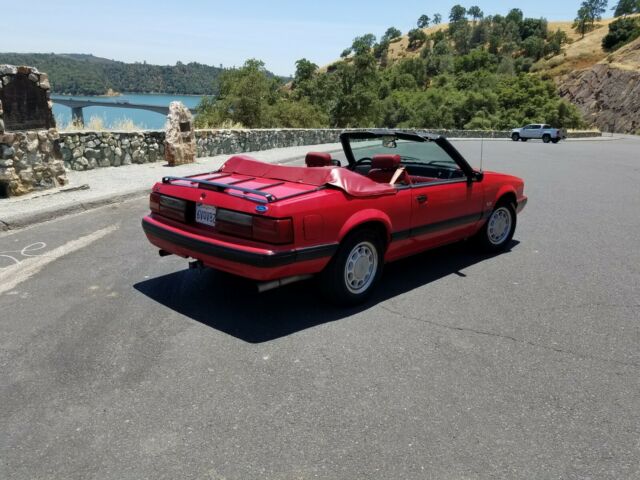 1990 Red Ford Mustang Convertible