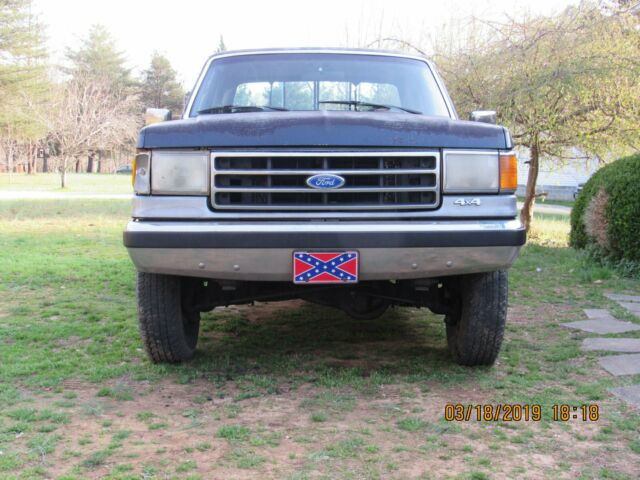 1990 Blue Ford F-250 Extended Cab Pickup
