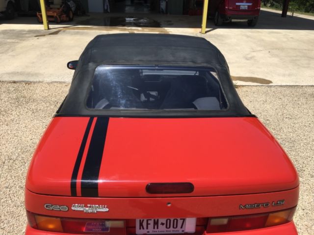 1990 Red Chevrolet Metro Convertible