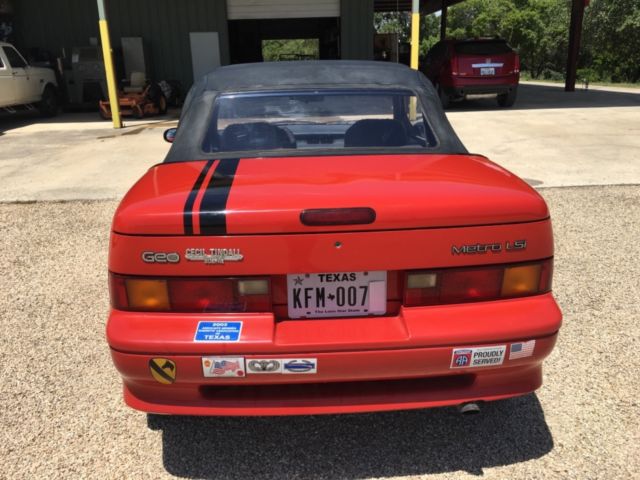 1990 Red Chevrolet Metro Convertible