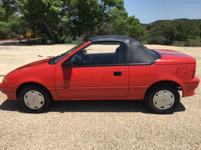 1990 Red Chevrolet Metro Convertible