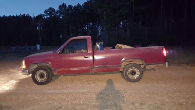 1990 Red GMC Sierra 2500 Standard Cab Pickup