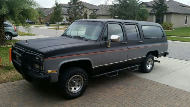1990 Two Tone Black & Grey GMC Suburban SUV