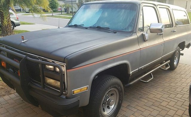 1990 Two Tone Black & Grey GMC Suburban SUV