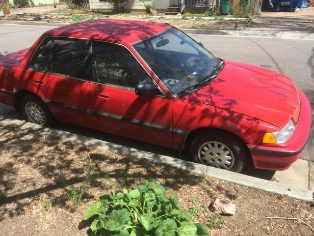 1990 Red Honda Civic Sedan