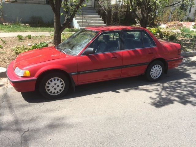 1990 Red Honda Civic Sedan