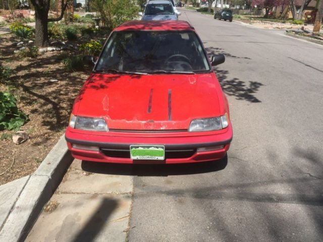1990 Red Honda Civic Sedan