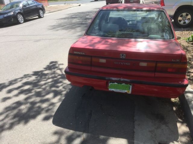 1990 Red Honda Civic Sedan