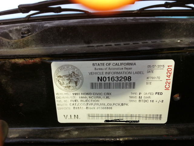 1990 Black Honda CRX Coupe