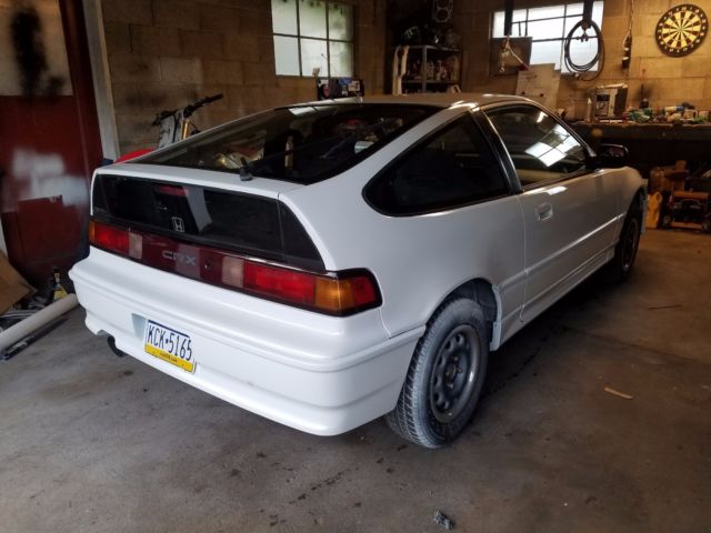 1990 White Honda CRX Hatchback