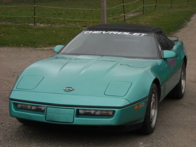 1990 Turquoise Metallic Chevrolet Corvette Convertible