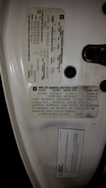 1990 White Chevrolet Camaro Convertible